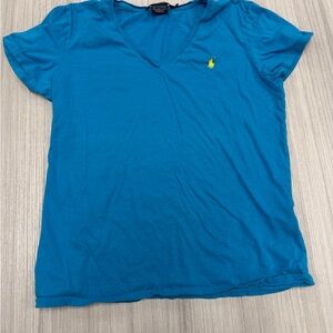 Ralph Lauren Turquoise V-Neck Tee